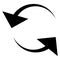 Circular, circle arrow left. Radial arrow icon, symbol. Counterclockwise rotate, twirl, twist concept element. Spin, vortex