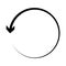 Circular, circle arrow left. Radial arrow icon, symbol. Counterclockwise rotate, twirl, twist concept element. Spin, vortex
