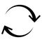 Circular, circle arrow right. Radial arrow icon, symbol. Clockwise rotate, twirl, twist concept element. Spin, vortex pointer.