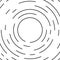 Circular, circling, spiral lines. Irregular asymmetric monochrome pattern, element