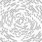 Circular, circling, spiral lines. Irregular asymmetric monochrome pattern, element