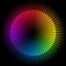 Circular colours spectrum. Gamut of viewable colours frequencies.