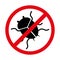 Circular contour road sign prohibited beetle virus