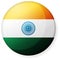 Circular country flag icon illustration / India