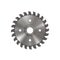 Circular disk equipment and sharp saw blade. Round iron tool, industrial circle for wood cutting