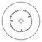 Circular disk icon black color in round circle