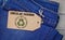 Circular Fashion label on jeans label,