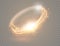 Circular flare transparent light effect. Abstract galaxy ellipse border. Luxury shining rotational glow line. Power energy glowing