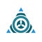Circular Flower Inside Triangle Symbol Logo Design