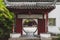 Circular gate to traditional Chinese house on Tiger Hill Huqiu, Suzhou, Jiangsu, China