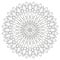 Circular geometric ornament. Round outline Mandala for coloring book page.