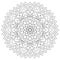 Circular geometric ornament. Round outline Mandala for coloring page