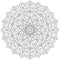 Circular geometric ornament. Round outline Mandala for coloring page