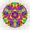 Circular geometrical triangle mandala design - symmetric vector pattern from color triangles