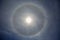 Circular halo in a blue sky near Mt St Helens