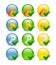 Circular internet security icon set