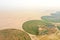 Circular irrigation system in the desert.