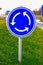 Circular junction road sign