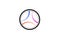 Circular logo resembling a volleyball and steering wheel