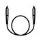 circular needle knitting wool line icon vector illustration