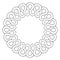 Circular ornament. Abstract round symmetrical pattern. Round frame pattern. Stencil