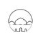 Circular Outline Mosque Custom Symbol Graphic Design