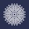 Circular pattern in Asian intersecting lines style. Eight pointed mandala in snowflakes form on dark background