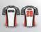 Circular pattern filled black orange color softball baseball and esports jersey mockup