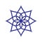 Circular pattern. Geometric icon. Seven pointed star on white background. Modern style. Vector illustration. Simple symbol.Mandala