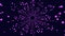 Circular pattern of overlapping purple dots on a black background