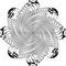Circular plaid windmill fan broken springs spider net illusion arabesque satelite inspired structure abstract cut art deco