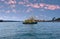 Circular Quay and Sydney Rocks Ferry on Sydney Harbour NSW Australia. Lovely colours of the Sky and water