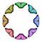 Circular Rainbow Coloured Butterfly Border