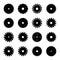 Circular Saw Blade Icon Collection, Rotary Cutter Symbols