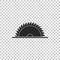 Circular saw blade icon isolated on transparent background. Saw wheel