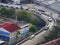 Circular single way flyover over on motorway in Mauritius