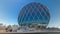 Circular skyscraper Aldar Headquarters Building timelapse in Abu Dhabi, UAE.