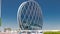 Circular skyscraper Aldar Headquarters Building timelapse in Abu Dhabi, UAE.