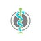 Circular snake logo design health symbol