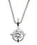 Circular solitaire diamond pendant in silver