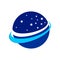 Circular Space Stars Flight Symbol Logo Design