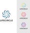 .Circular spiral Abstract Logo modern shape colorful meaningful life community sign