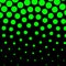 circular spotty pattern with size reductions in green on black background