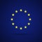 Circular stars of the European Union on blue background