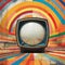 Circular Television Screen with Vibrant Colors AI Generated