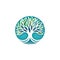 Circular Tree of Life Logo on White Background AI Generated