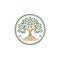 Circular Tree of Life Logo on White Background AI Generated