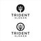 Circular Trident Neptune God Poseidon Triton King Spear logo design