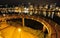 Circular walkway and city view in night time