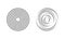 Circular wave icons. Concentric circles with broken dotted lines isolated on white background. Ripple, vortex, sonar